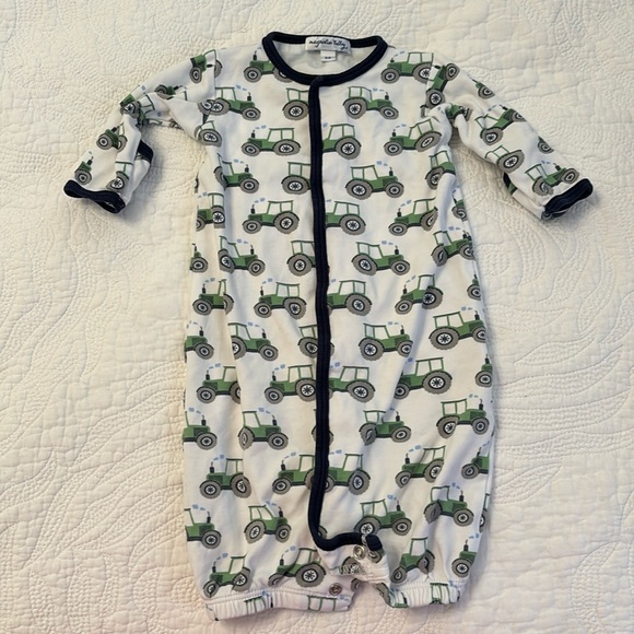 Magnolia Baby Tractor Newborn Gown - Picture 1 of 3